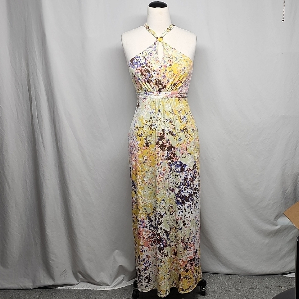 Guess White Cream Halter Maxi Gown